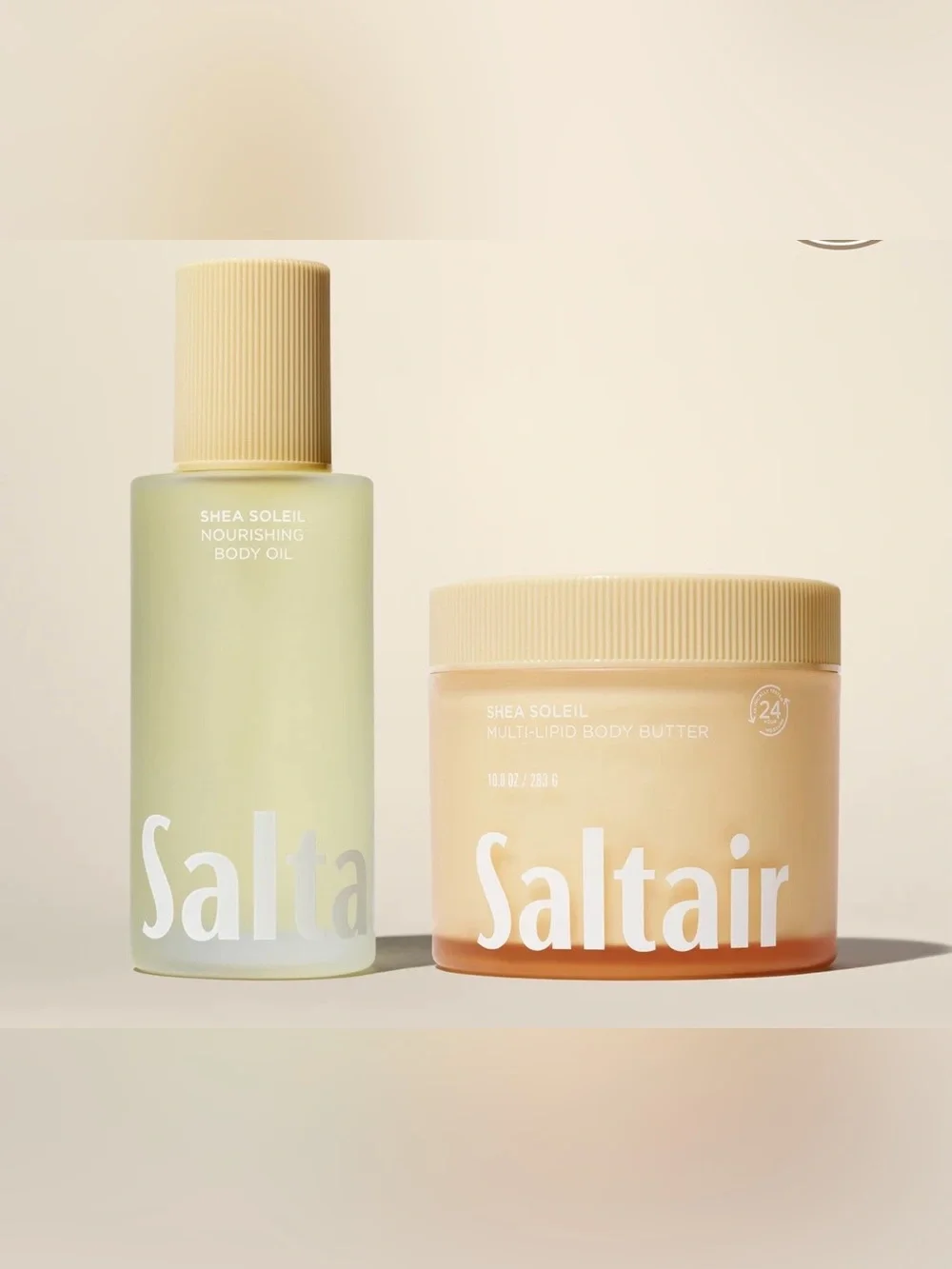 Shea Soleil Nourishing Body Oil & Multi-Lipid Body Butter - Pale Yellow